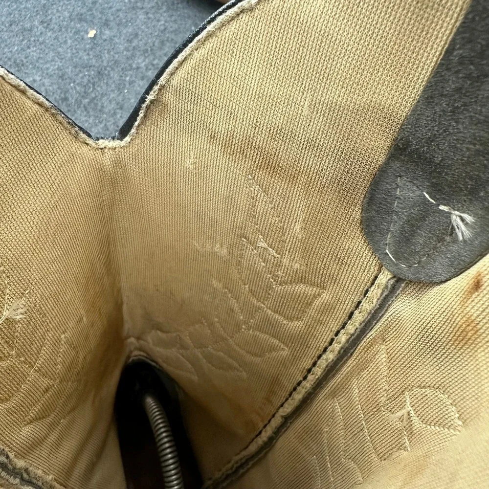 Vtg 80s Wolverine Grey Suede Western Cowgirl Boots Womens Sz 7 Leaf #1956 - Picture 11 of 14